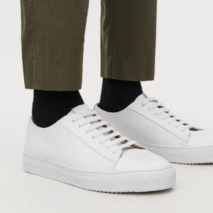 New COS White Thick-soled Leather Sneakers